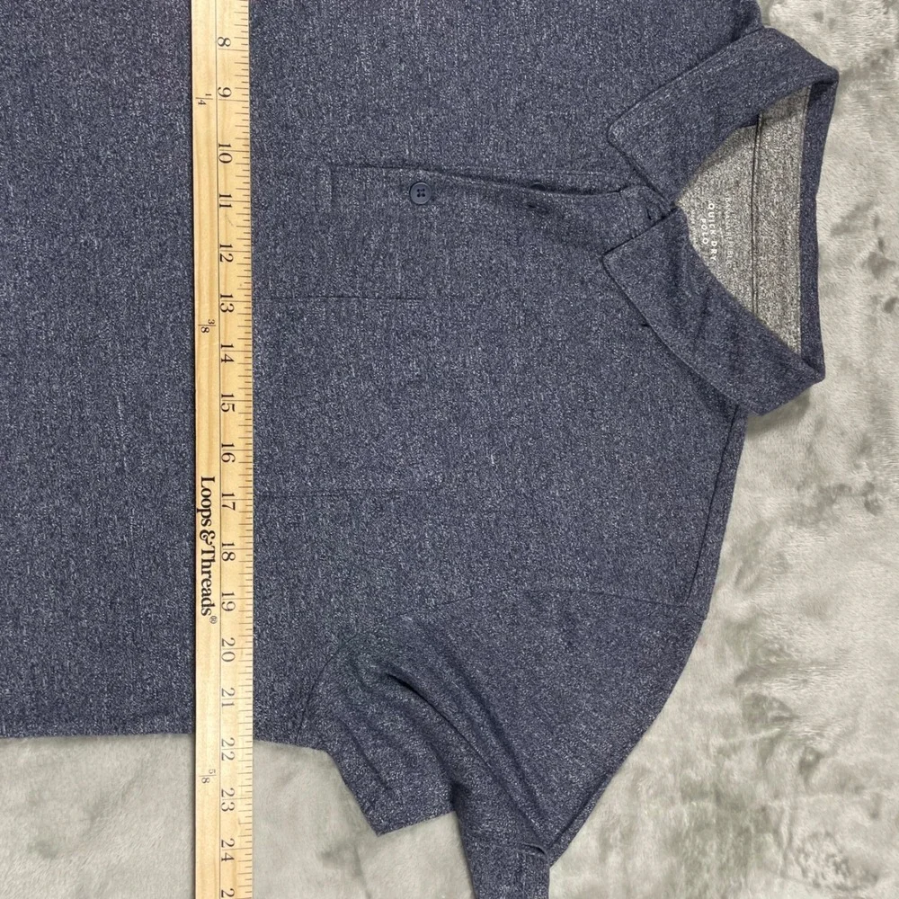Banana Republic Quick Dry Luxury Sport Polo Shirt‎ Men's Large Blue Heathered
